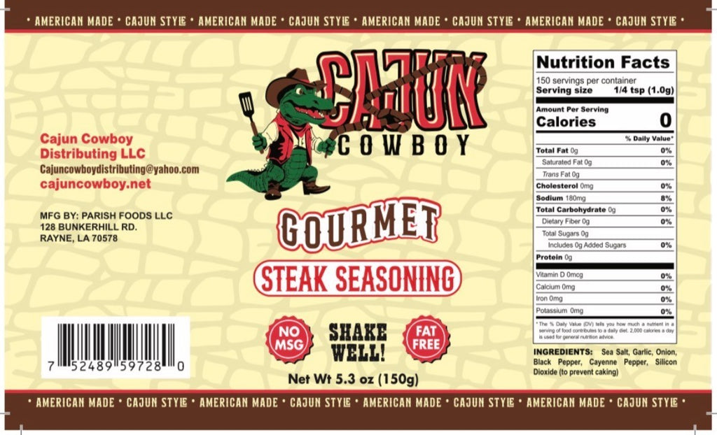 Cajun Cowboy Gourmet Steak Seasoning